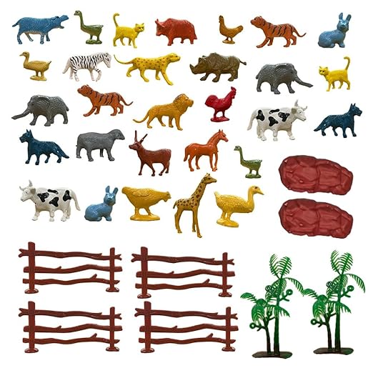 Explore ToyMagic's 31-Piece Animal Figure Set with Lifelike Tree & Fencing, perfect for kids 3+. Crafted in India for educational fun!